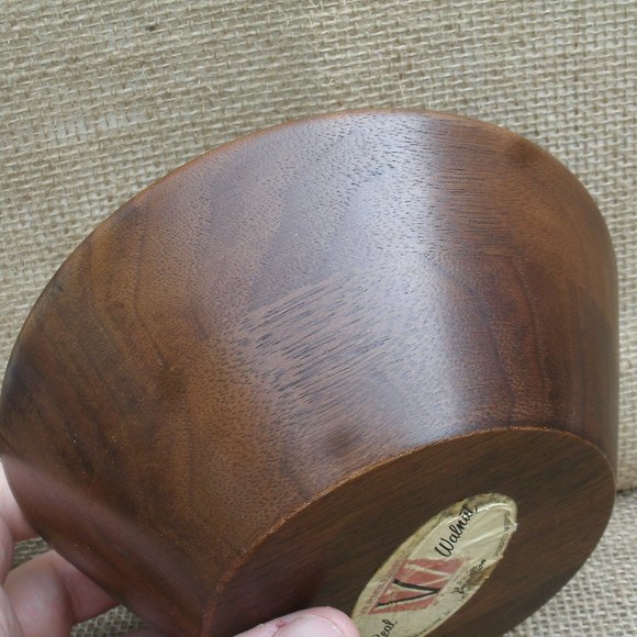 Vintage Vermillion Handcrafted Walnut Wood Bowls Set of 4 - Picture 15 of 16